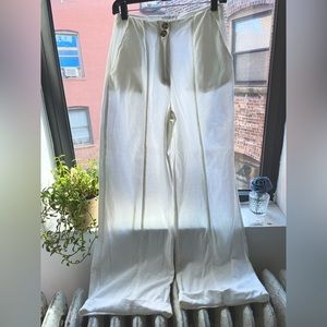NATIVE YOUTH Wide Leg Pants from ASOS | Size Small | Cream white color